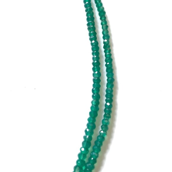 Joie DiGiovanni Lariat Gold Filled Onyx Pearl Necklace Womens Green White Beaded - Picture 7 of 13